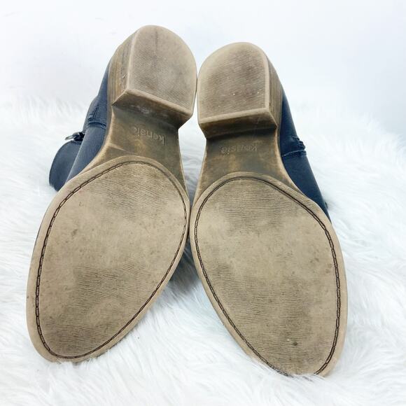 Kenzie 7 M Womens Black Leather Ghita Zip-up Ankle Booties - Picture 9 of 10